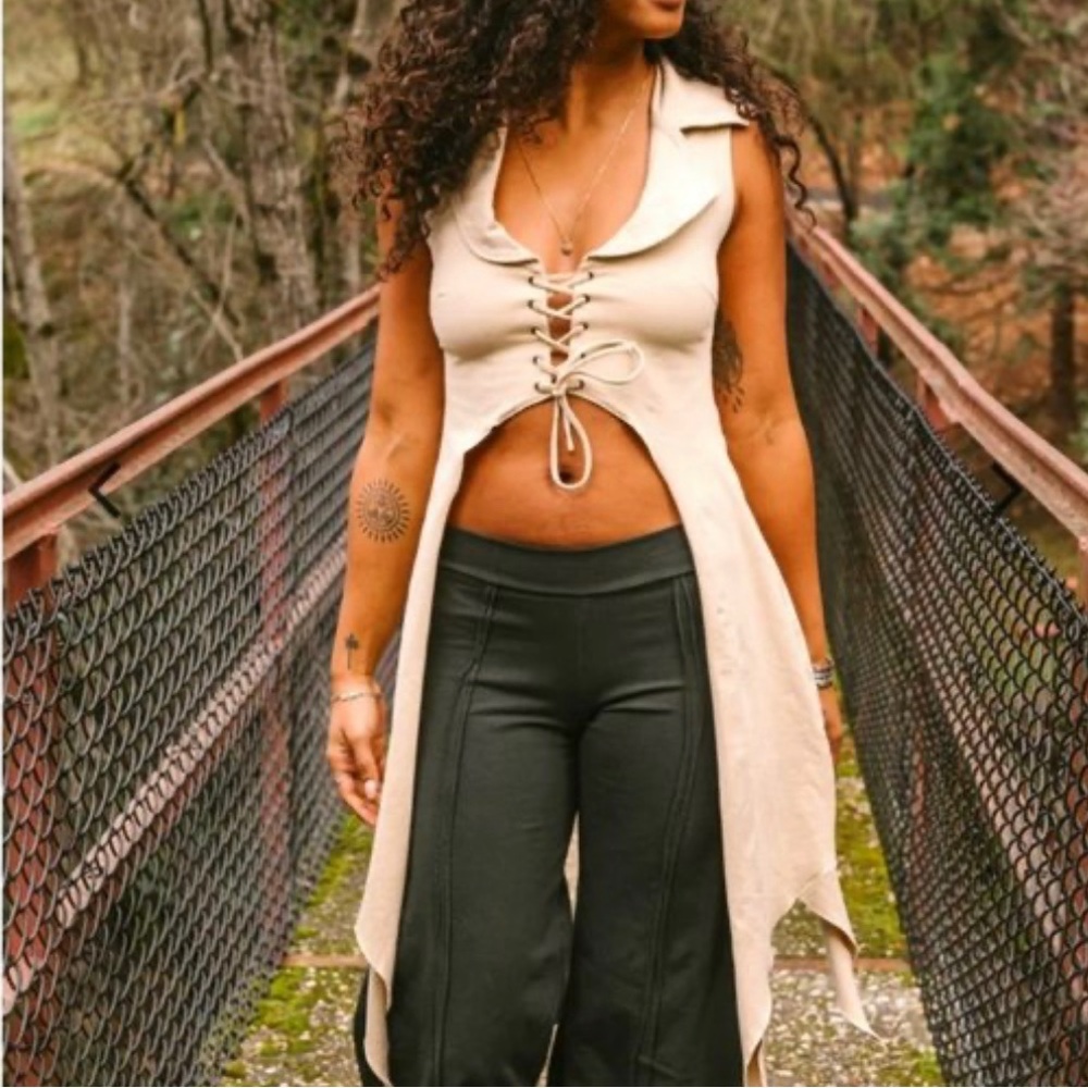 Om gaia tree corset top with tails
